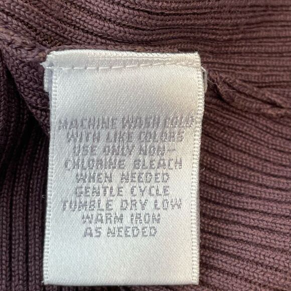 Worthington Ribbed Knit Top Chocolate Brown Scoop Neck 3/4 Length Sleeves M - Picture 5 of 5